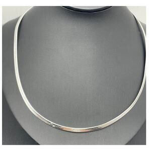 925 Italy 3.5mm Herringbone 18" Necklace Italian Sterling Silver New in Bag